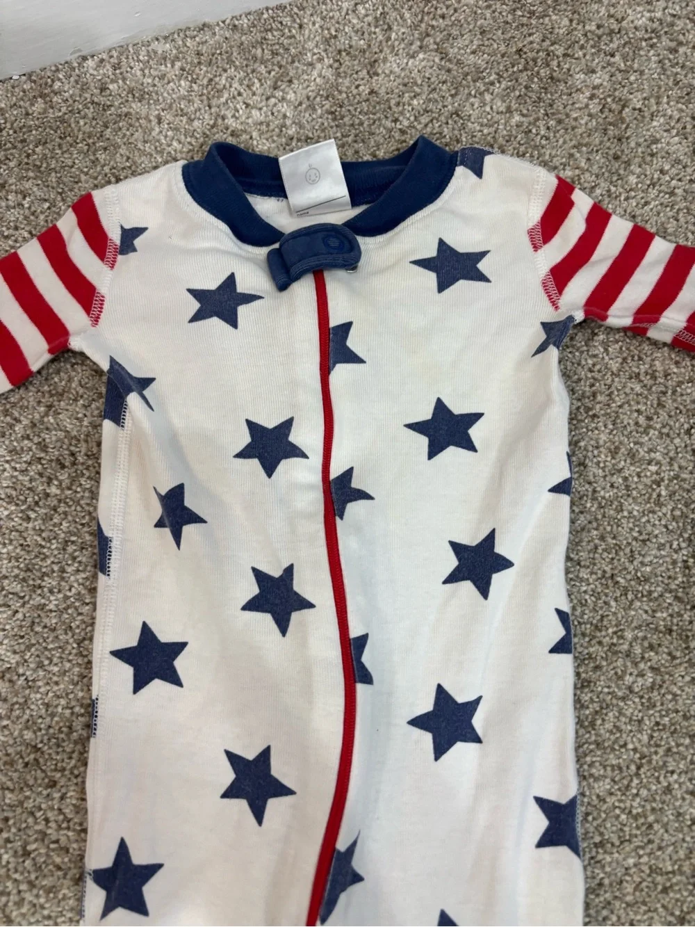 Hanna Andersson Stars And Stripes Organic Cotton Zippy Pajamas 6-9 months